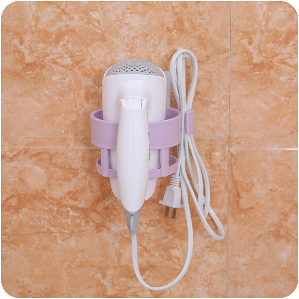 1444 Self Adhesive Hair Dryer Holder Bathroom Wall Storage Shelf Organizer Stand 