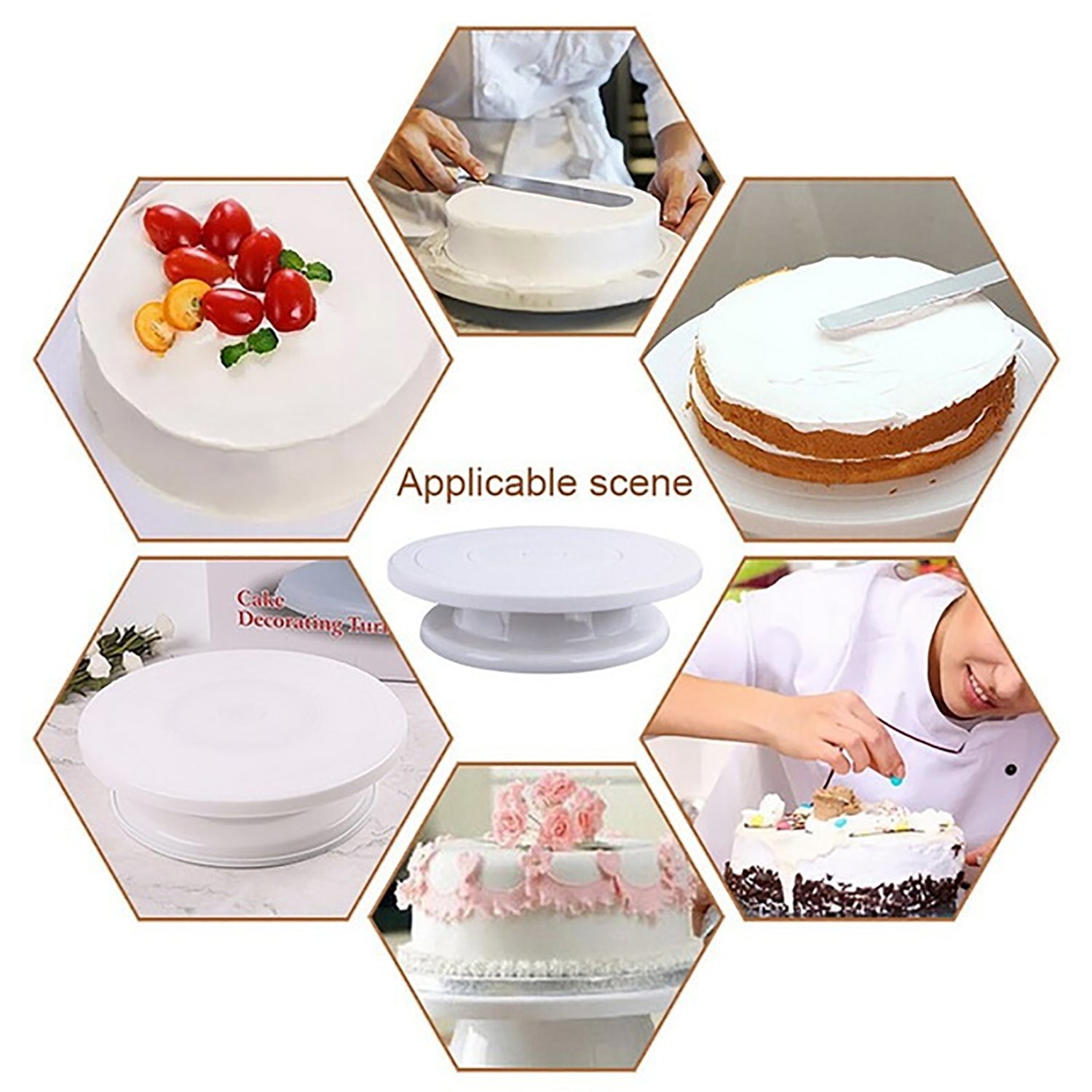 2540 Rotating Cake Stand for Decoration and Baking ( 28 Cm) DeoDap