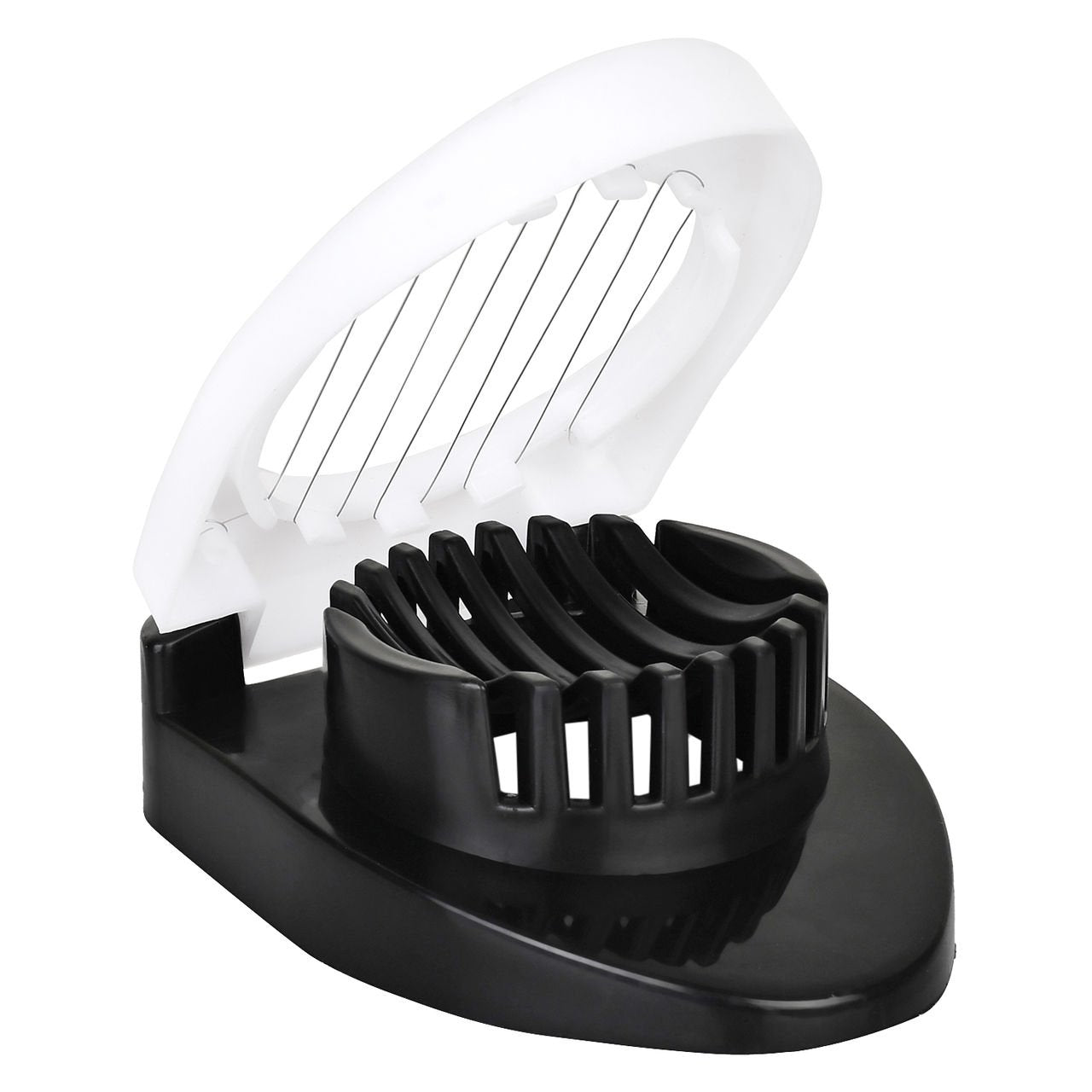 2129 Oval Shape Plastic Multi Purpose Egg Cutter/Slicer with Stainless Steel Wires DeoDap