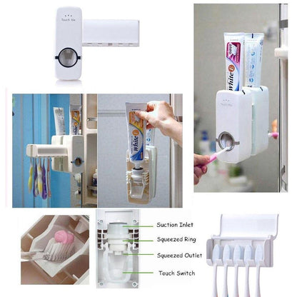 174 Toothpaste Dispenser & Tooth Brush Holder EasyGrabGet WITH BZ LOGO