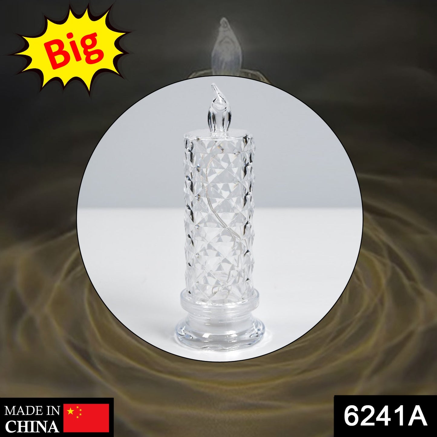 6241A Rose Candles for Home Decoration, Crystal Candle Lights 