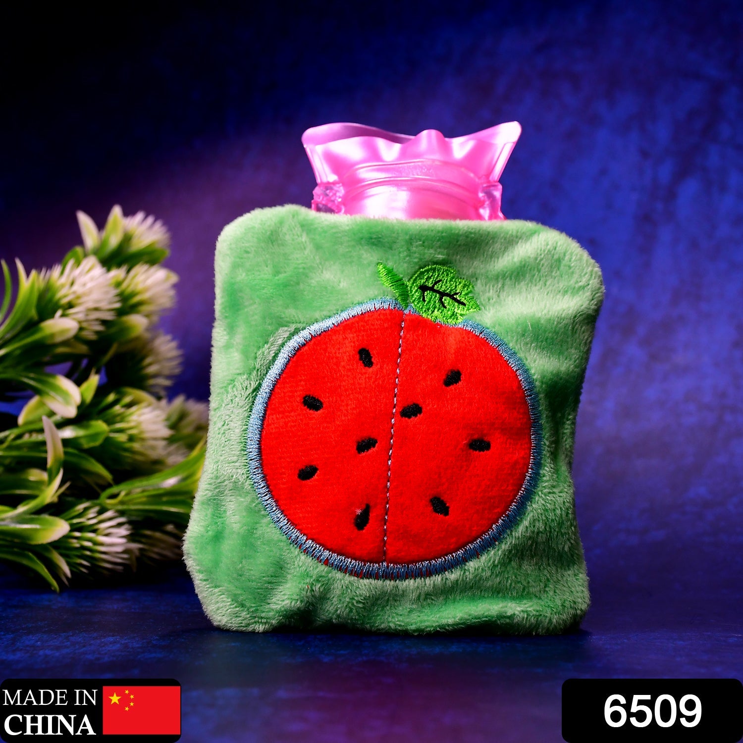 6509 Watermelon small Hot Water Bag with Cover for Pain Relief, Neck, Shoulder Pain and Hand, Feet Warmer, Menstrual Cramps. 