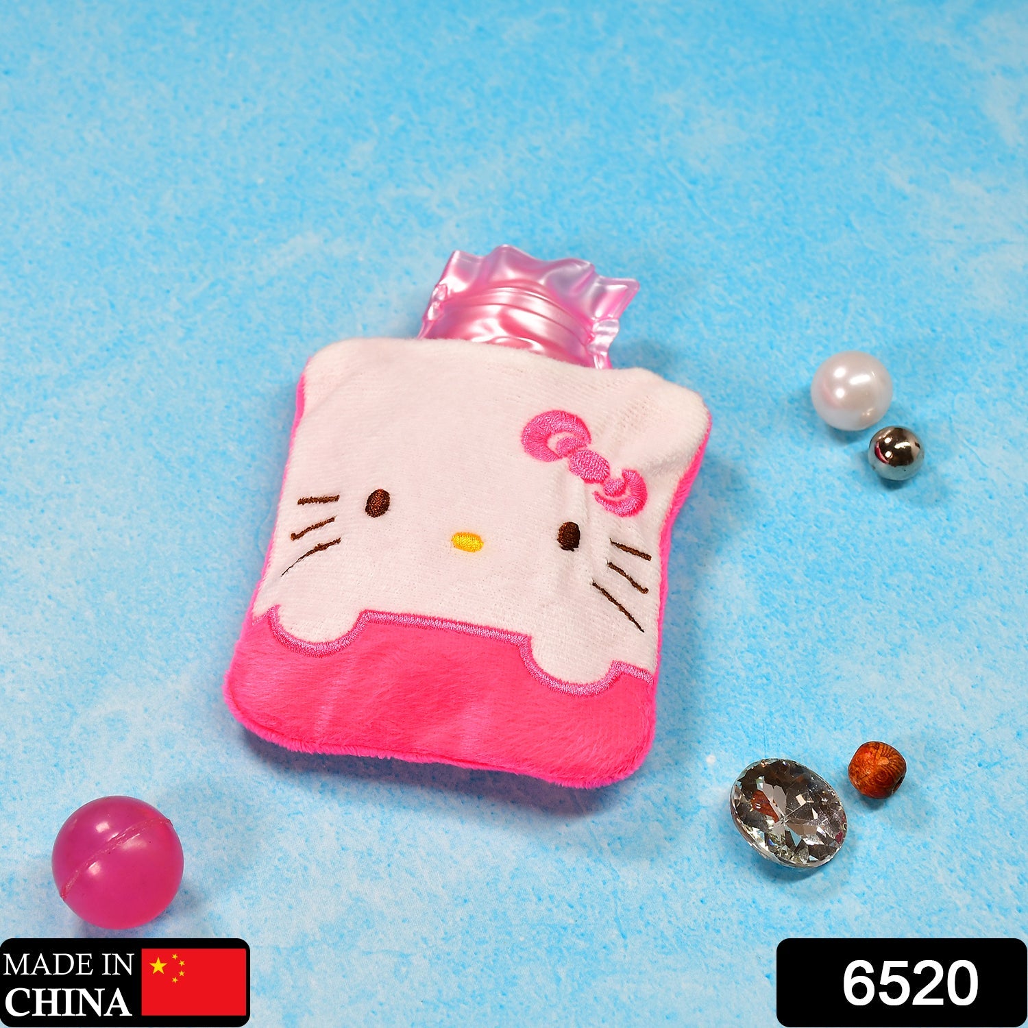 6520 Pink Hello Kitty small Hot Water Bag with Cover for Pain Relief, Neck, Shoulder Pain and Hand, Feet Warmer, Menstrual Cramps. 