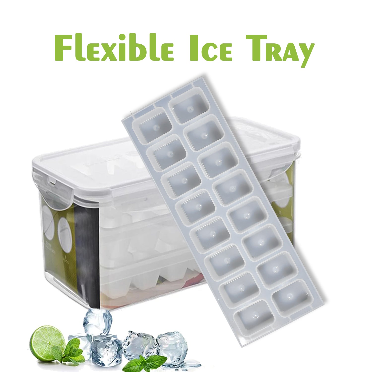 2982 16Cavity Plastic Ice Cube Tray ice Maker Mold for Freezer. 