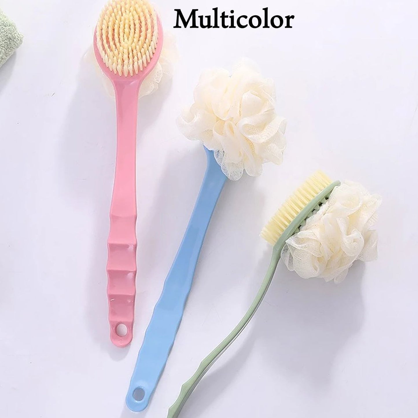 4832 2in1 Bath Brush With Long Handle 