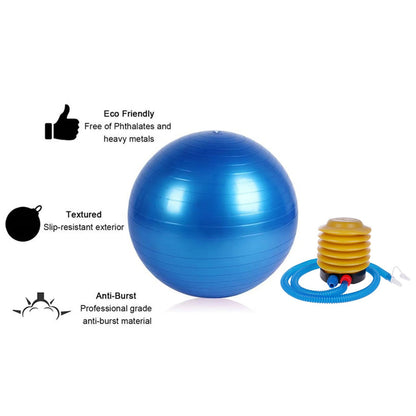 7428 Heavy Duty Gym Ball Non-Slip Stability Ball with Foot Pump for Total Body Fitness DeoDap