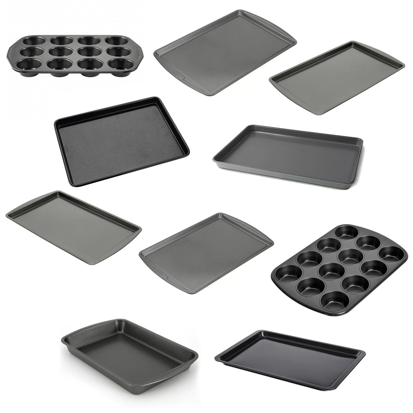 7065 Random Shape Non-Stick and Microwave Safe Bakeware Set (Pack of 10Pcs) DeoDap