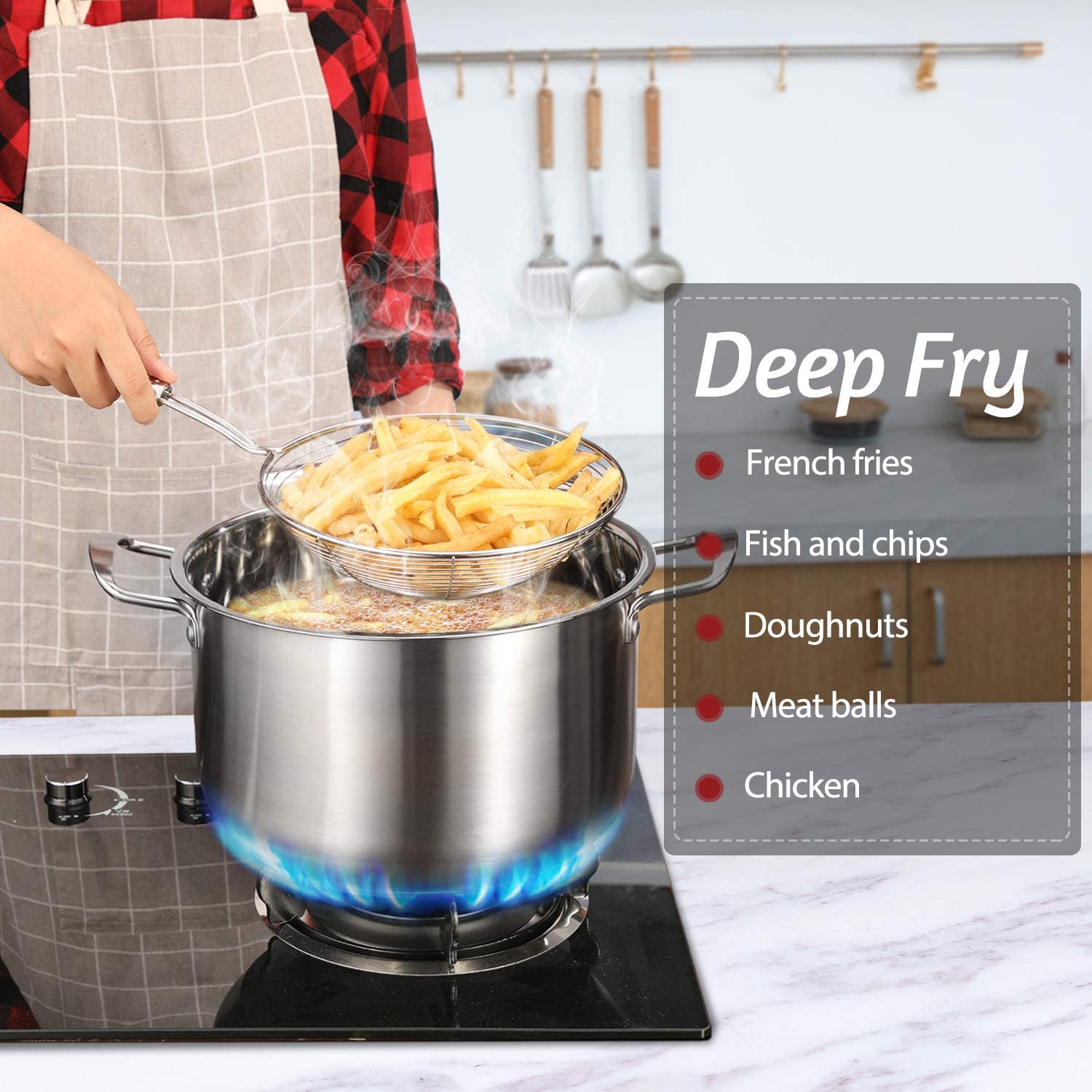 2357 Round Stainless Steel Deep Fry /Mesh Strainer DeoDap