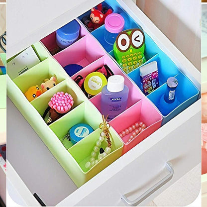 236 5-Compartments Socks/Handkerchief/Underwear Storage Box Socks Drawer Closet Organizer Storage Boxes (pack of 4) DeoDap