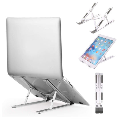 1320 Adjustable Laptop Stand Holder with Built-in Foldable Legs and High Quality Fibre DeoDap