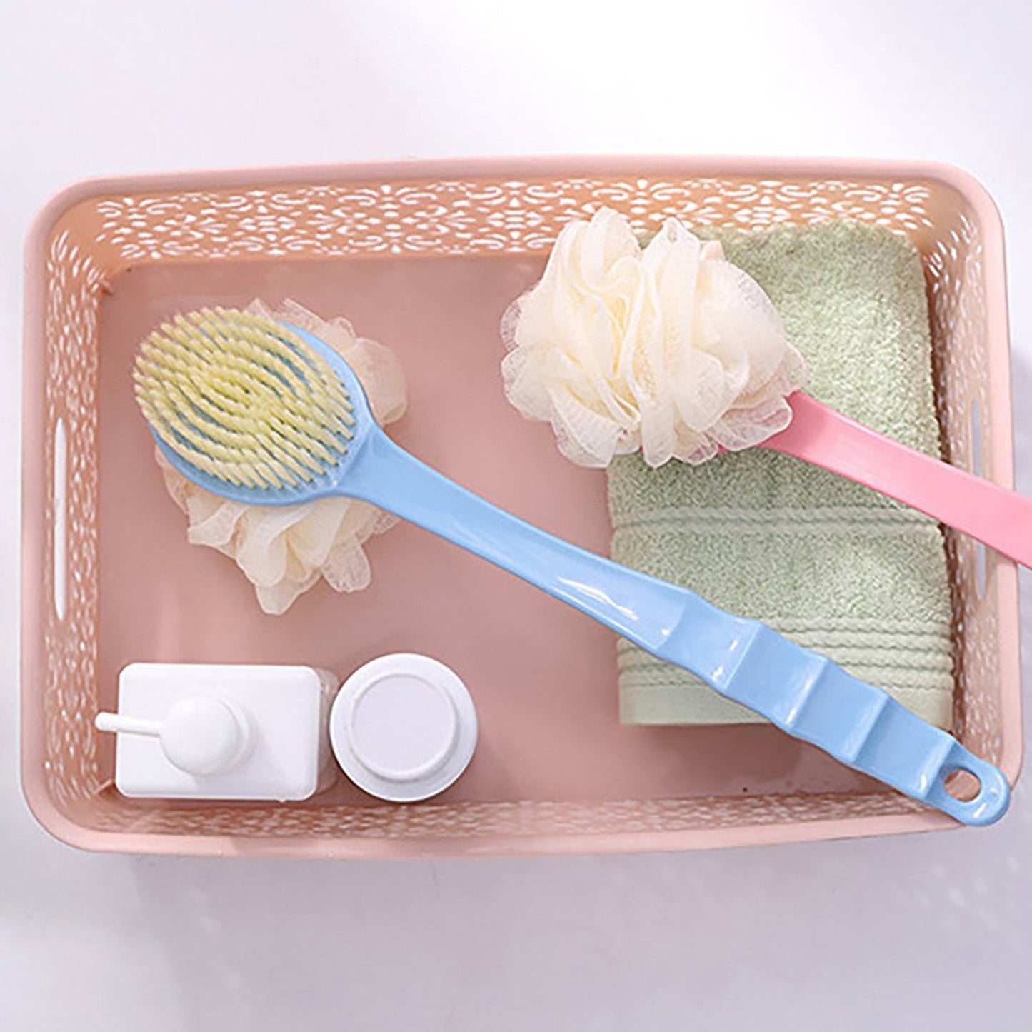 4832 2in1 Bath Brush With Long Handle 