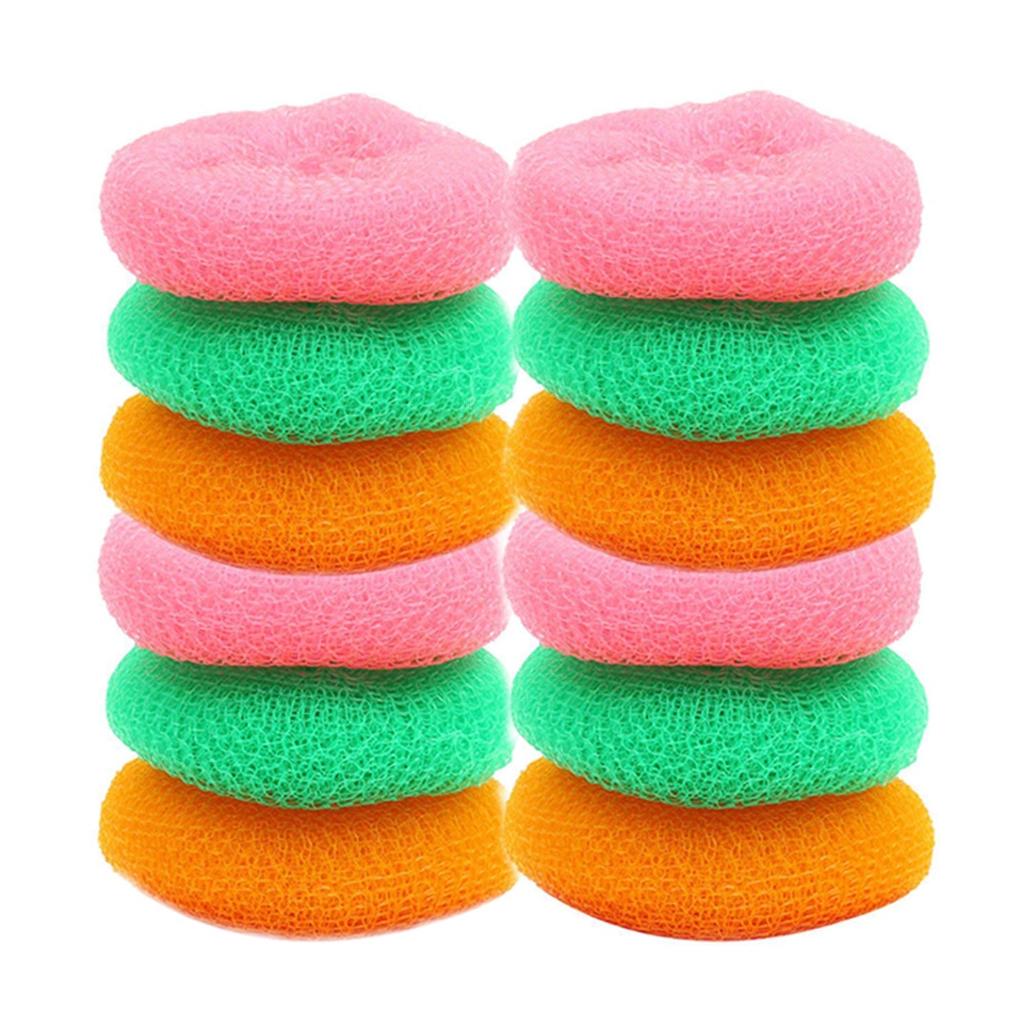 2594A Plastic Scrubber Round Nylon Scrubbers (12Pcs Set) 