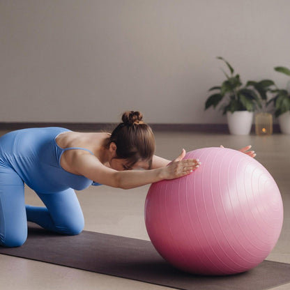 9091 Anti Burst 65 cm Exercise Ball with Inflation Pump, Non-Slip Gym Ball, for Yoga, Pilates, Core Training Exercises at Home and Gym- Suitable for Men and Women 