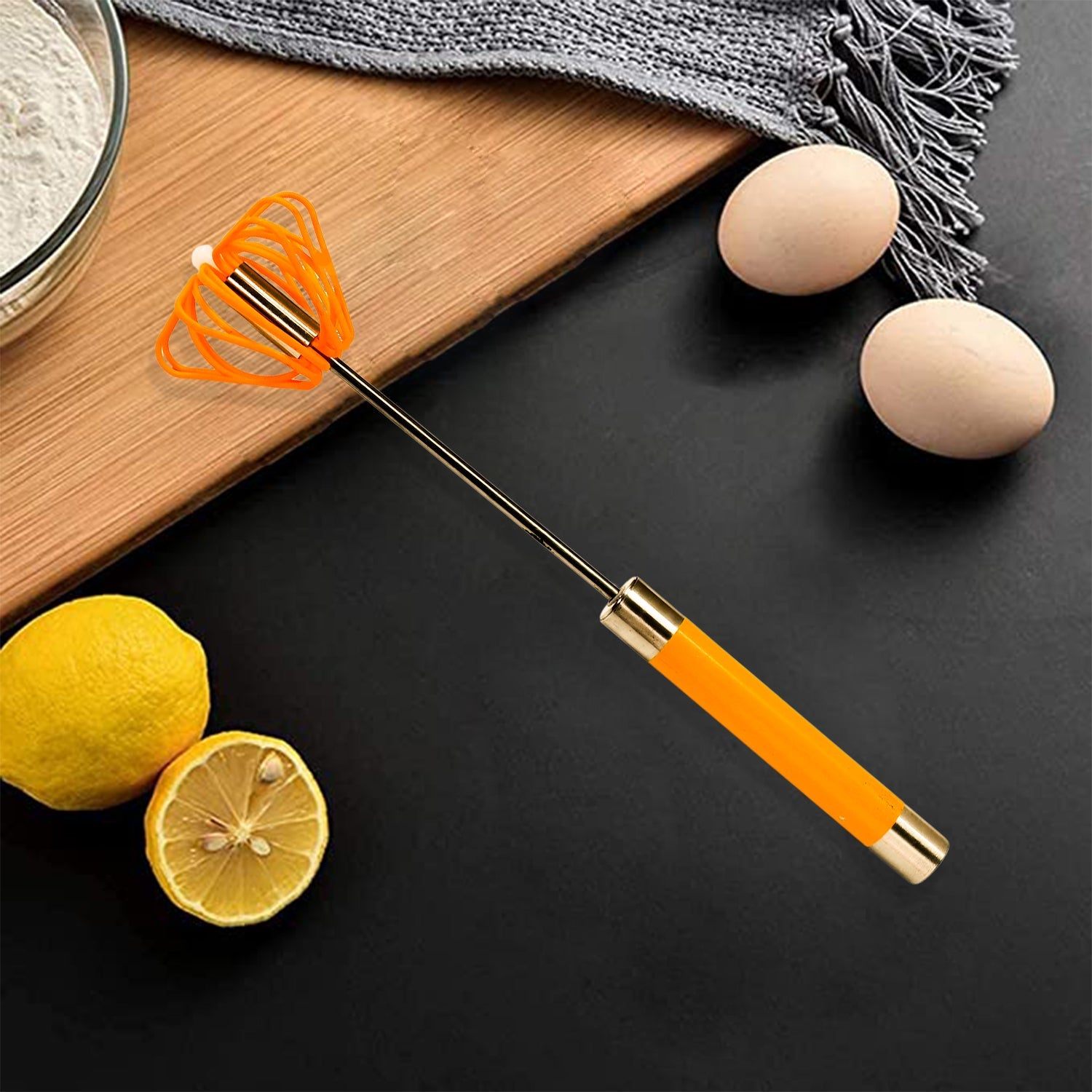 2102 Stainless Steel Hand Pressure Rotary Egg Beater, Manual Whip Cream Whisks Baking Tools. 