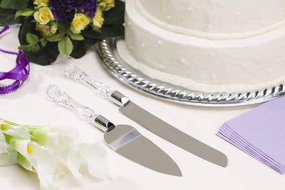 2131 Stainless Steel Cake Knife Server Set with Handle Slicer DeoDap