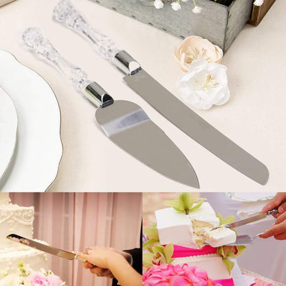 2131 Stainless Steel Cake Knife Server Set with Handle Slicer DeoDap