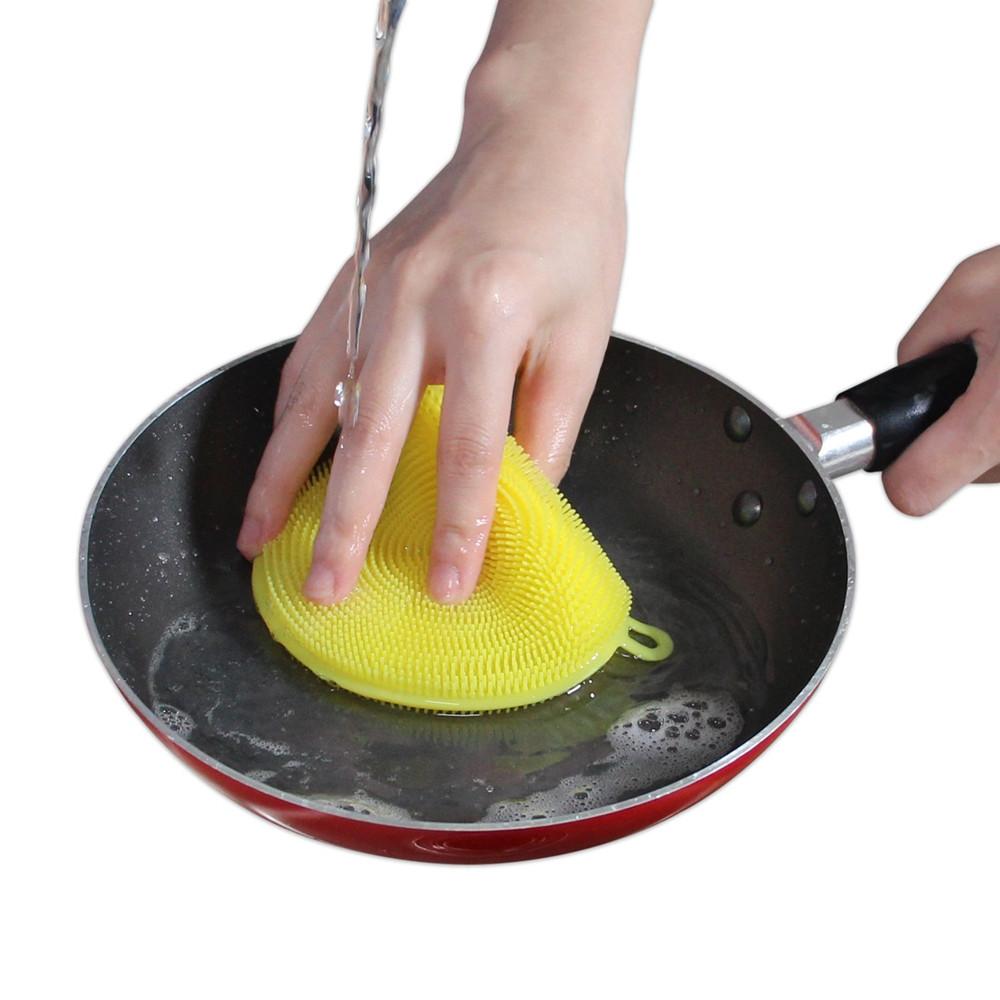 1344 Silicone Dish Scrubber Sponge Mildew Free, Non Stick, Heat Resistant 