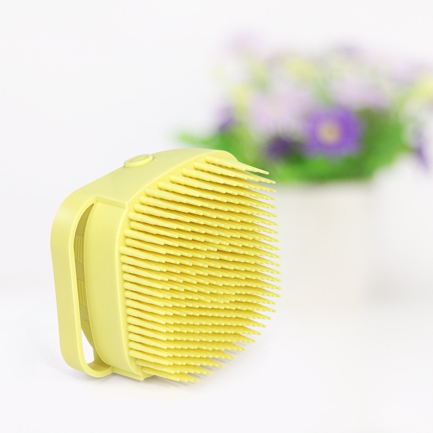 1348 Silicone Massage Bath Body Brush Soft Bristle With Shampoo Dispenser DeoDap