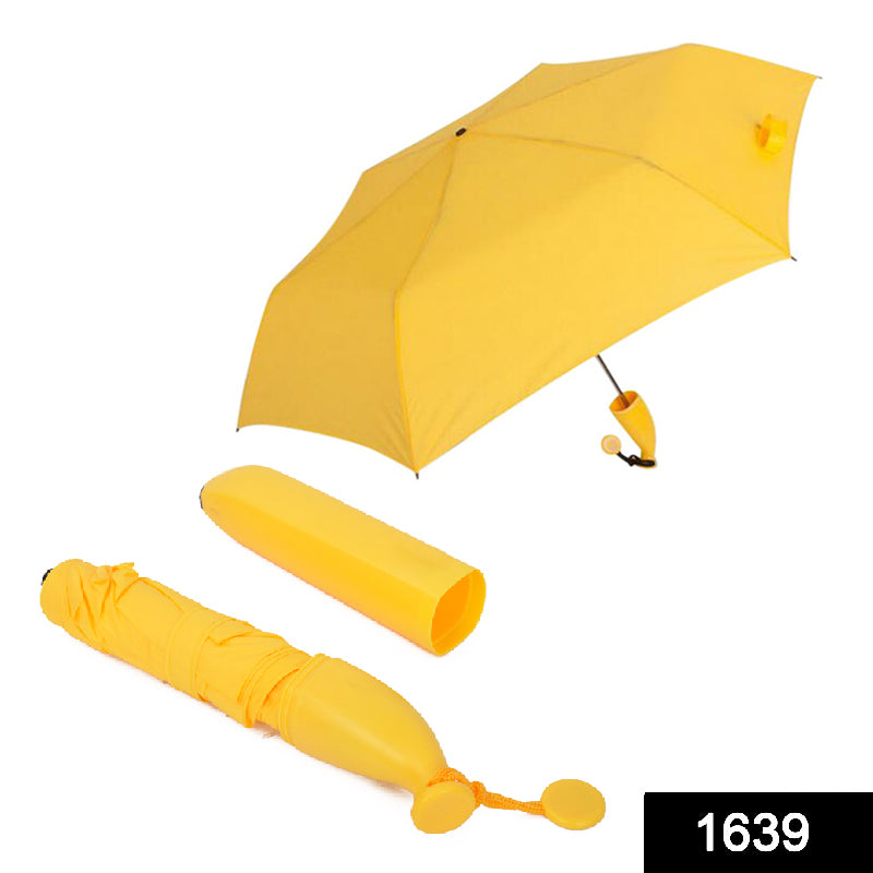 1639 Stylish Banana Shaped Mini Foldable Umbrella 