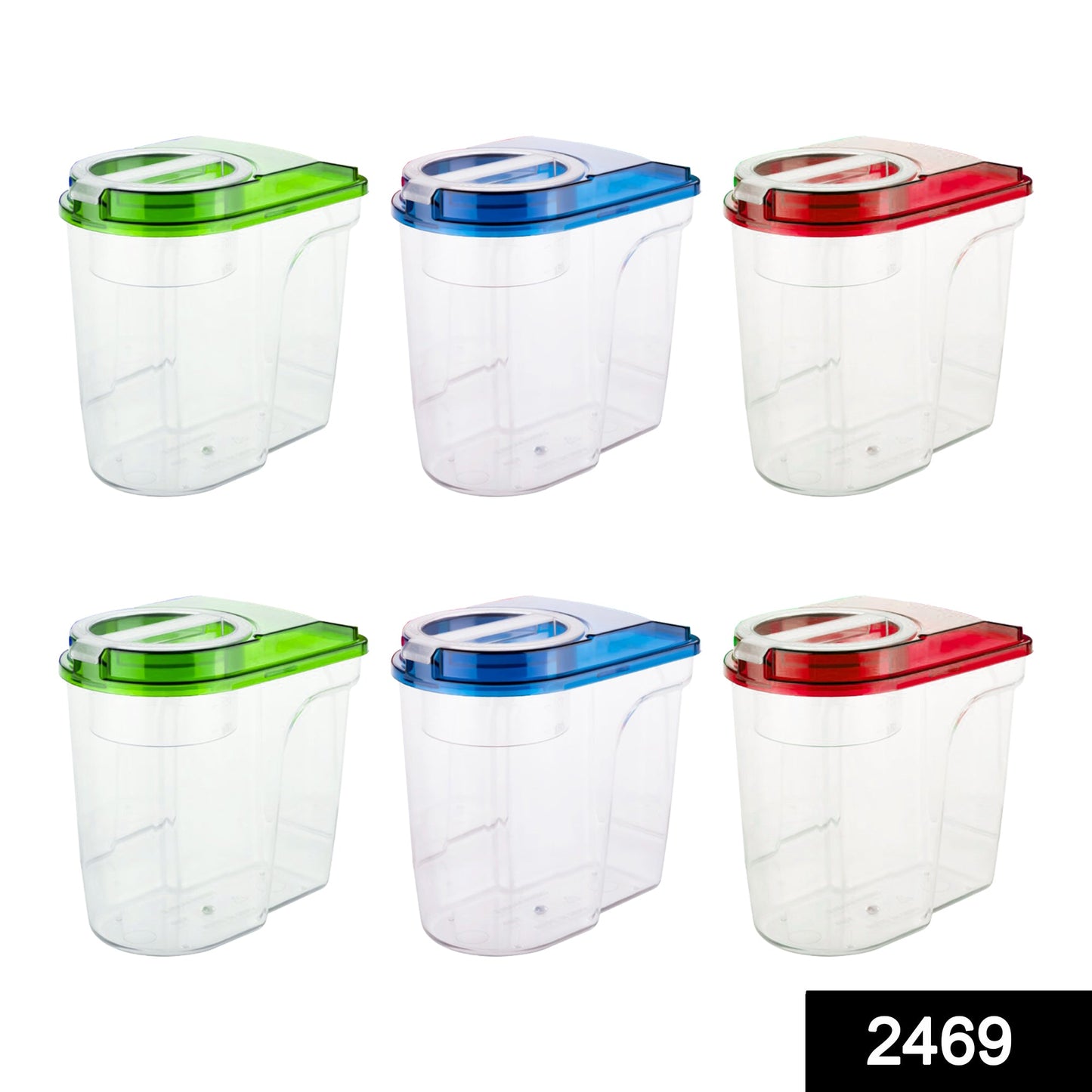 2469 Plastic Storage container Set with Opening Mouth 1500ml (Pack of 6) 