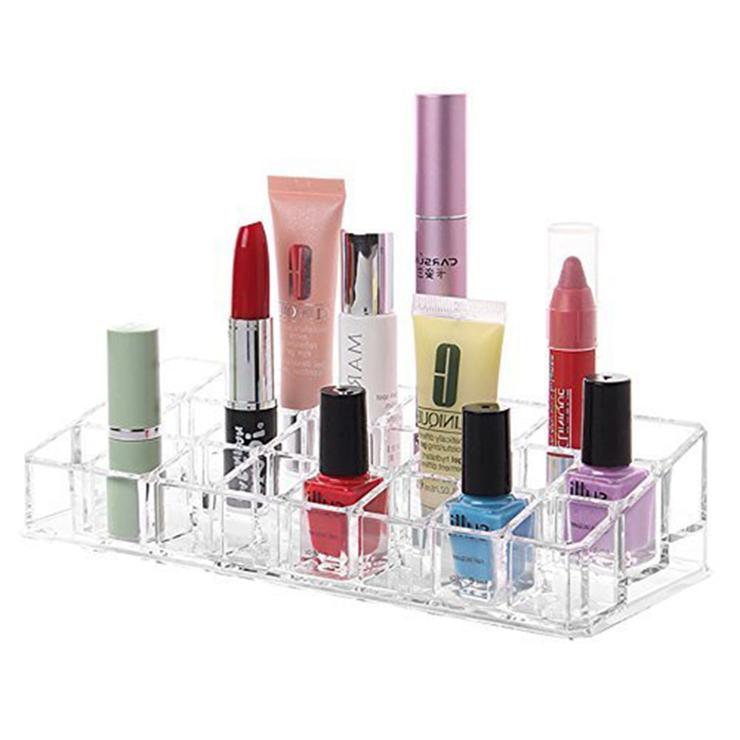 6093 Acrylic Multi Purpose Lipstick Cosmetics Stand Display Holder 24 Section DeoDap