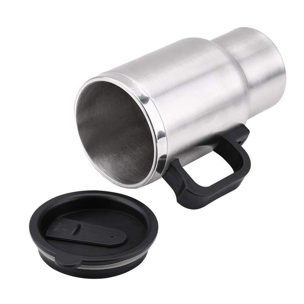 551 -12V Car Charging Electric Kettle Mug (Silver) DeoDap