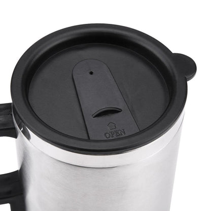 551 -12V Car Charging Electric Kettle Mug (Silver) DeoDap