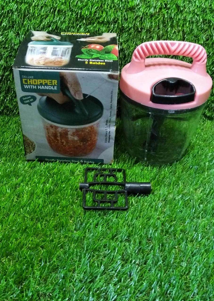 2714 2 in 1 Handy Chopper 1000 ML used widely in all kinds of household kitchen purposes for cutting and chopping of types of vegetables and fruits etc. DeoDap