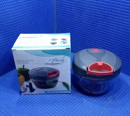 2053 3 BLADE MANUAL GREY FOOD CHOPPER, COMPACT & POWERFUL HAND HELD VEGETABLE CHOPPER. 