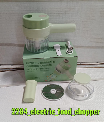 2284   4 in 1 Handheld Electric Vegetable Cutter Set, Multifunction Mini Chopper Food Processor, Wireless Electric Garlic Mud Masher, for Garlic, Chili ,Onion, Ginger 