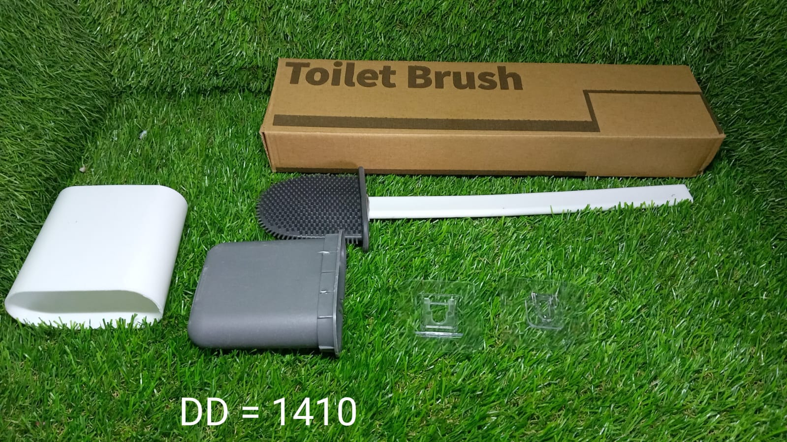 1410 Silicone Toilet Brush with Holder Stand  for Bathroom Cleaning DeoDap
