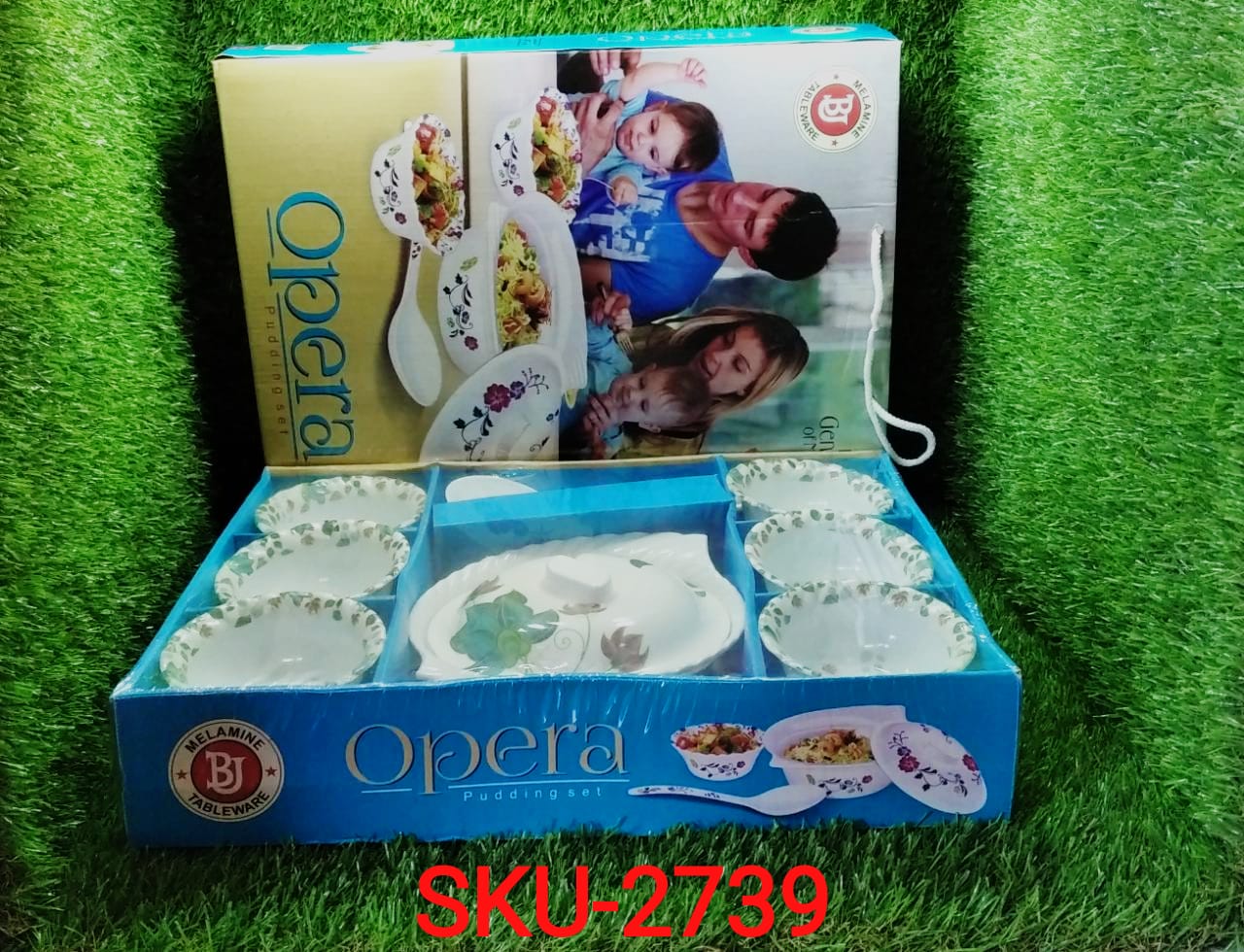 2739 9 Pc Pudding Set used as a cutlery set for serving food purposes and sweet dishes and all in all kinds of household and official places etc. 