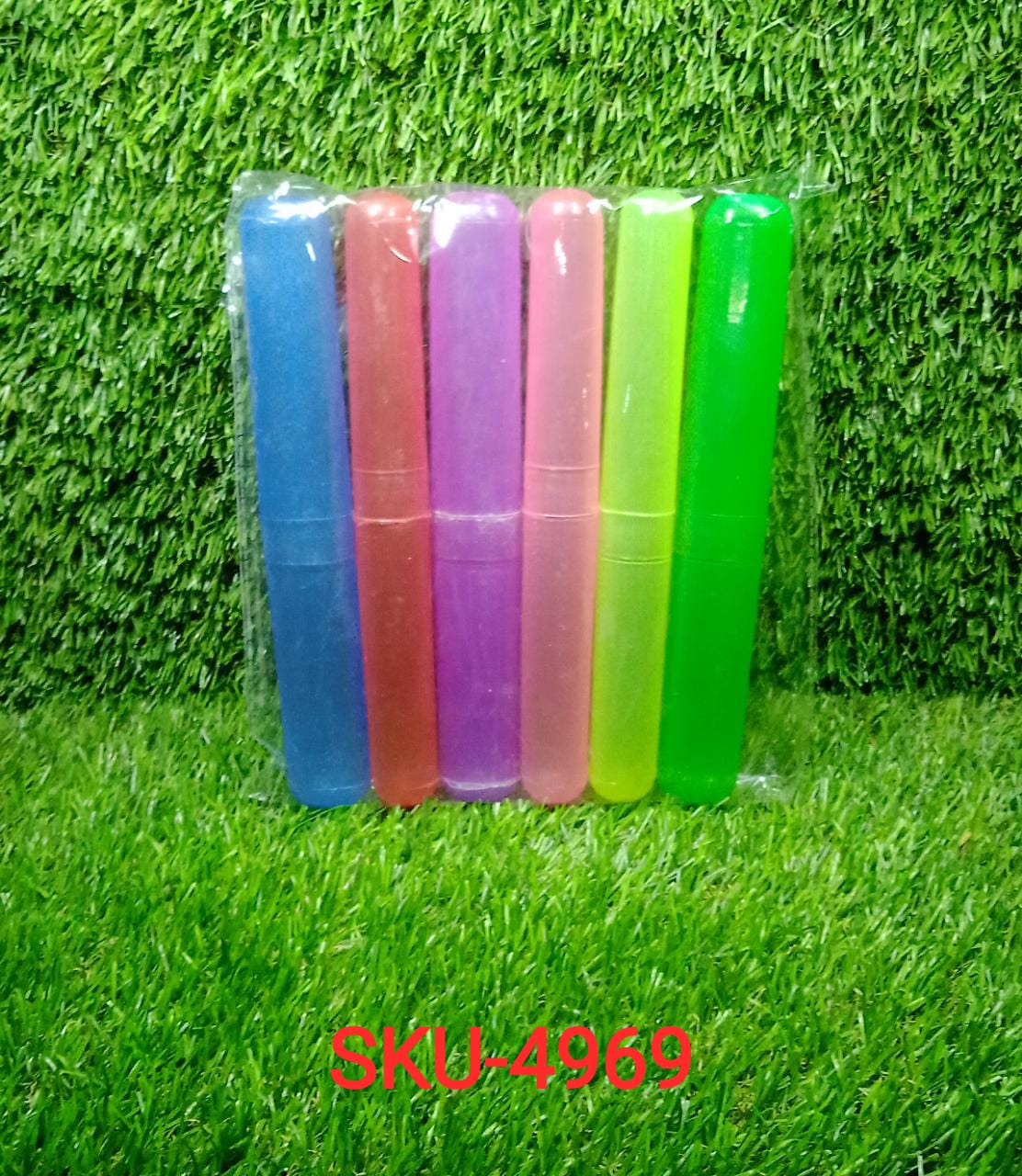 4969 6Pc Plastic Toothbrush Cover, Anti Bacterial Toothbrush Container- Tooth Brush Travel Covers, Case, Holder, Cases 