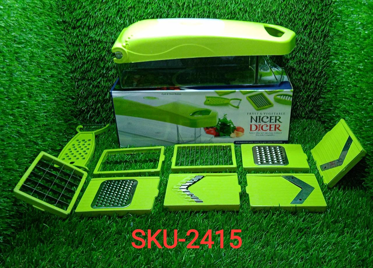 2415 Vegetable Cutter Chopper Chipser for Kitchen 12 in 1 (11 Blade and 1 Peeler) DeoDap