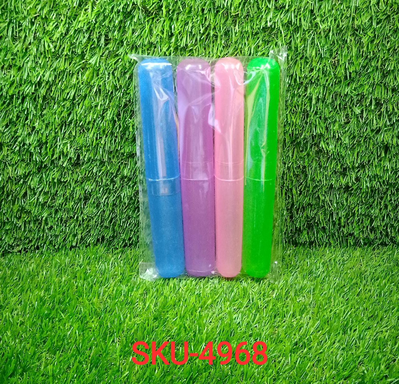 4968 4pc Plastic Toothbrush Cover, Anti Bacterial Toothbrush Container- Tooth Brush Travel Covers, Case, Holder, Cases 