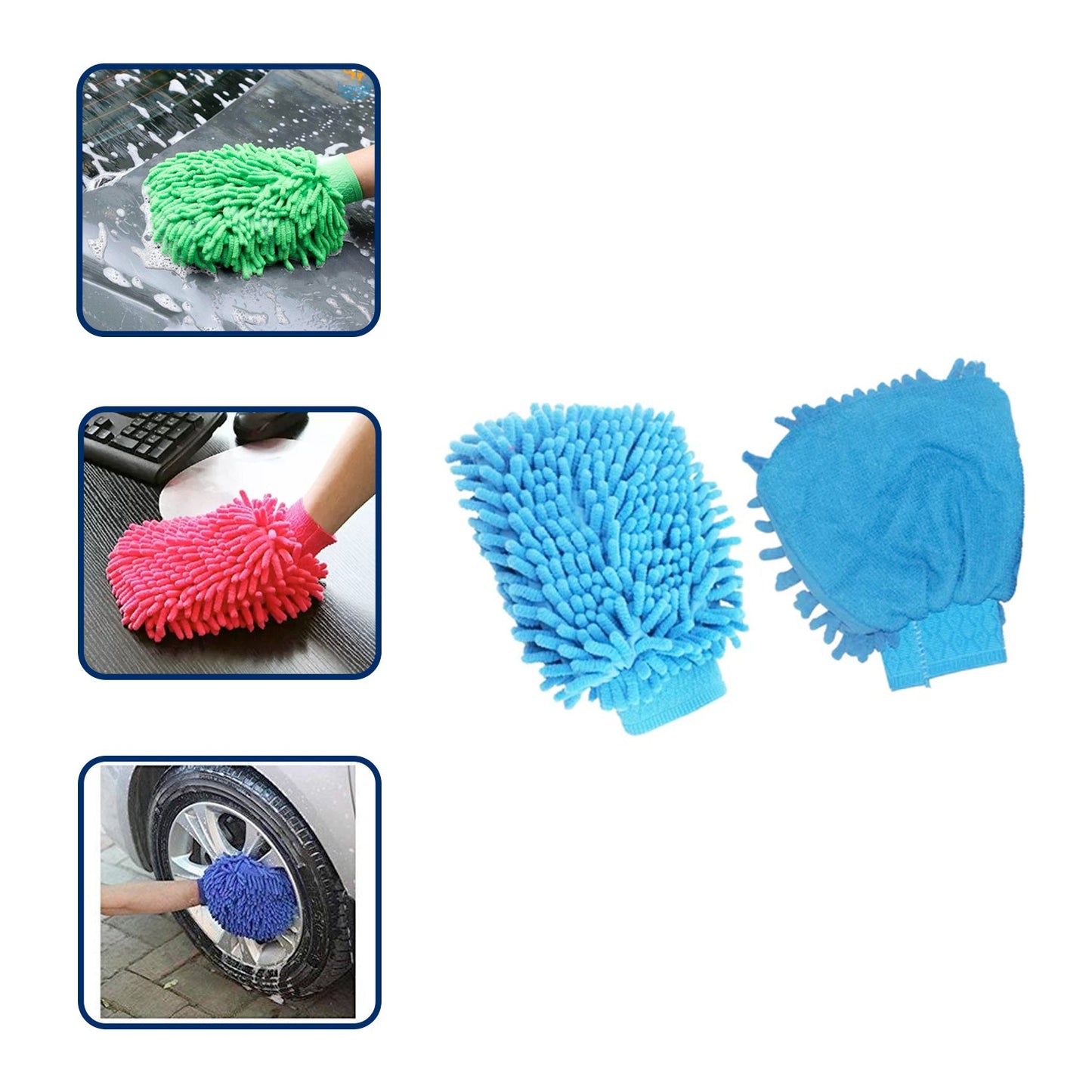 4917 Microfiber Wash and Dust Chenille Mitt Cleaning Gloves 