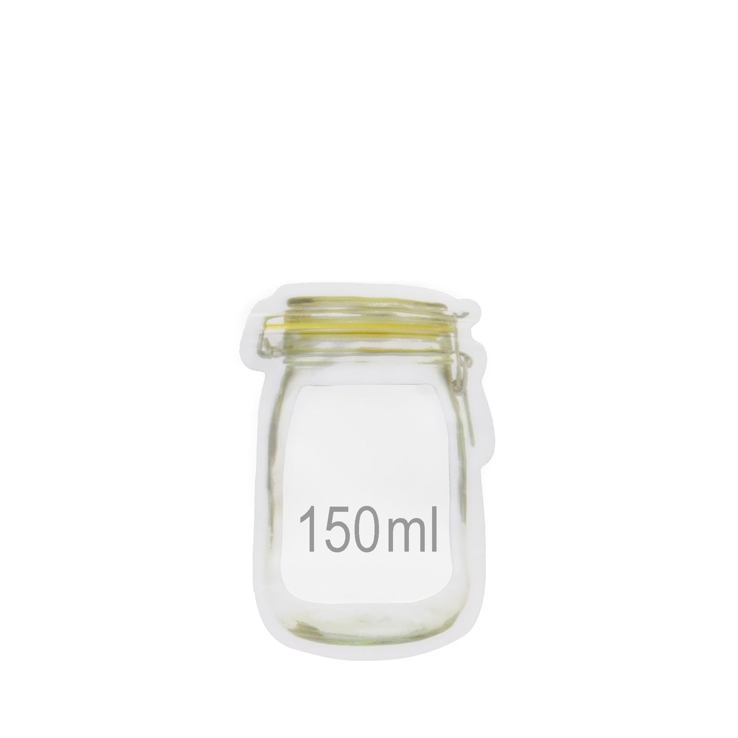 1073 Reusable Airtight Seal Plastic Food Storage Mason Jar Zipper (150ml) DeoDap