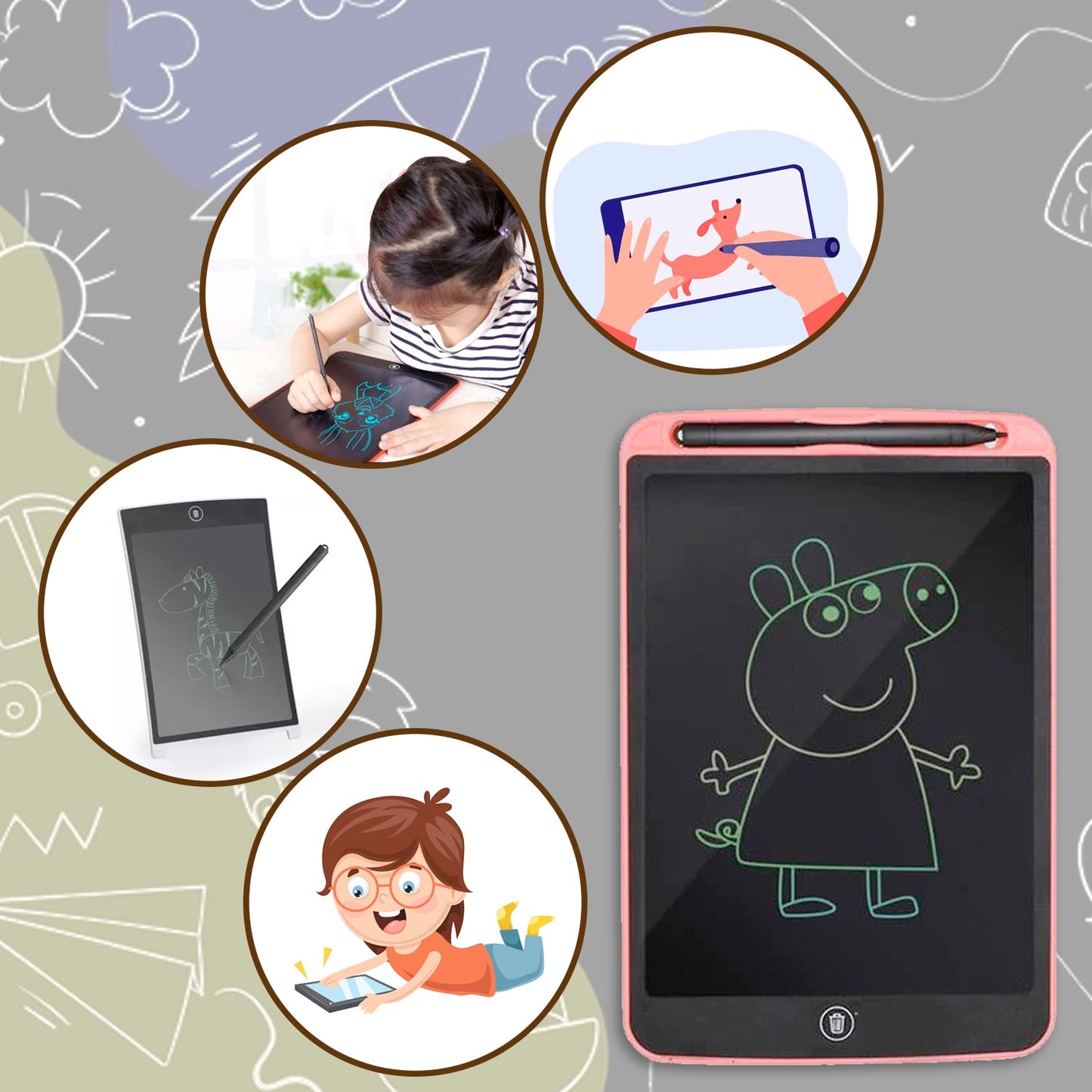 1360 LCD Portable Writing Pad/Tablet for Kids - 8.5 Inch 